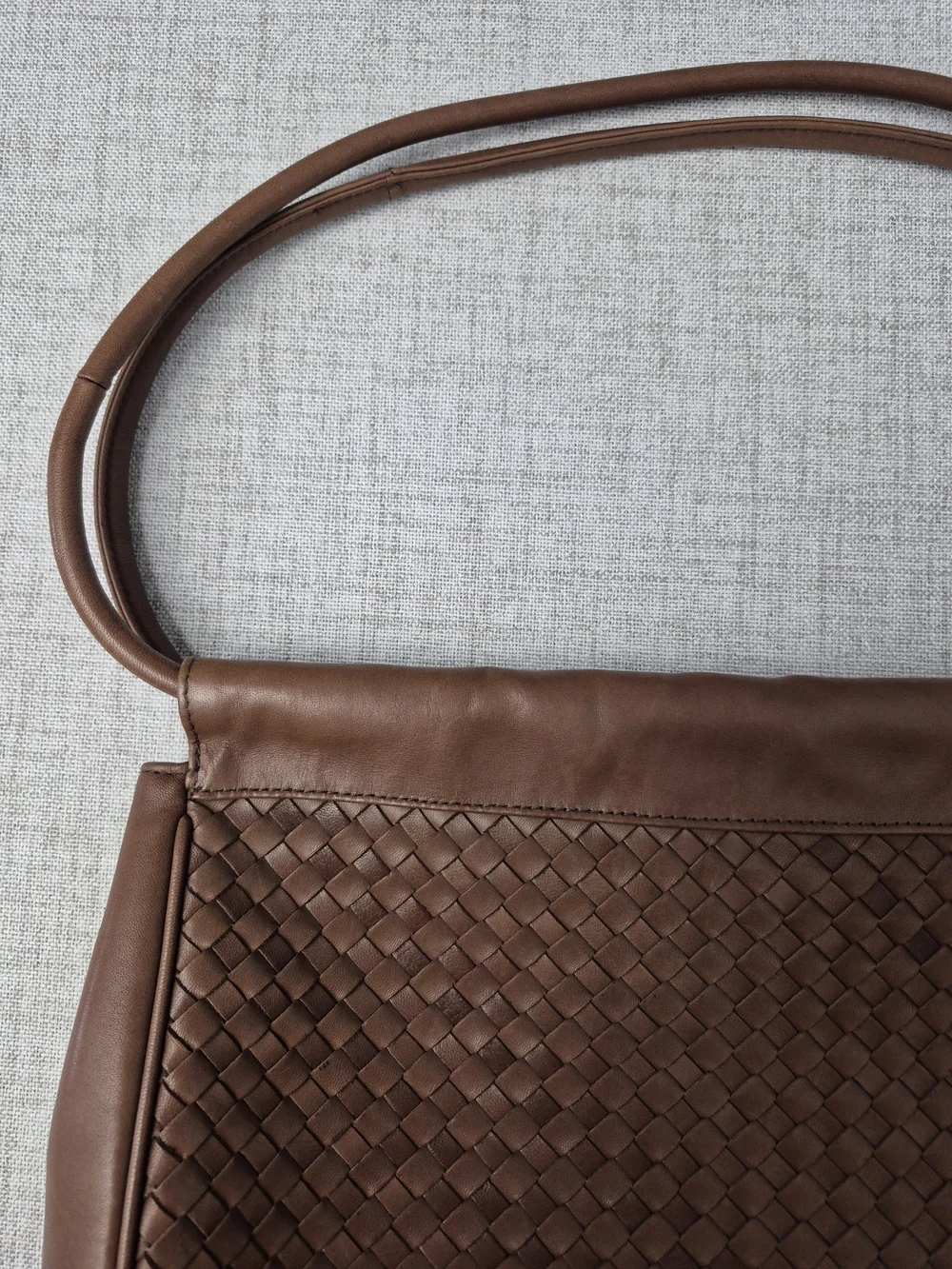 Vtg 90s Etienne Aigner Woven Leather Purse Cognac Brown Intrecciato